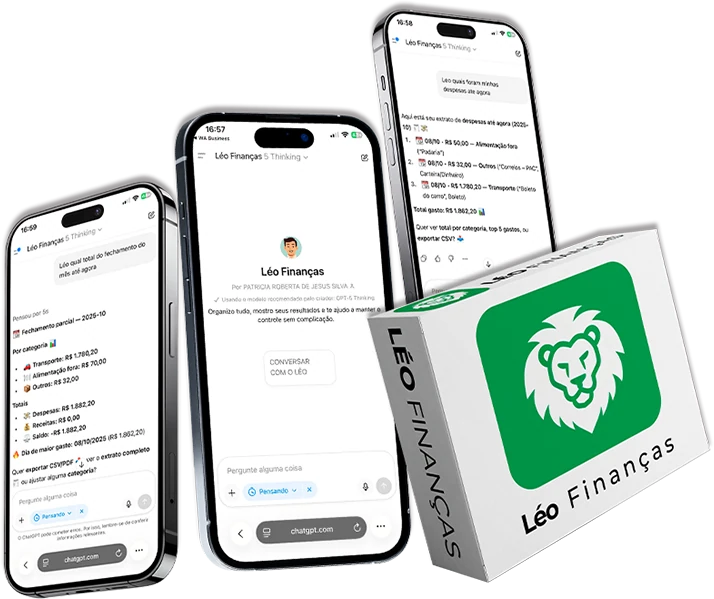 Léo Finanças no celular